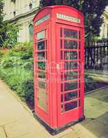 vintage look london telephone box