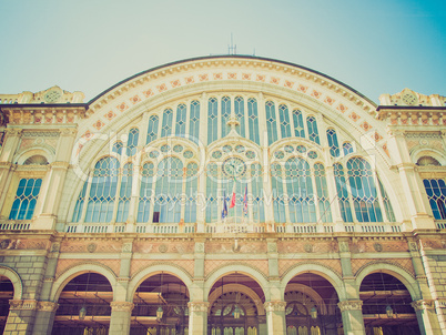 retro look porta nuova station, turin