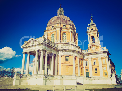 retro look basilica di superga, turin