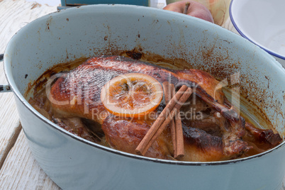 duck with dumplings and pickled plum