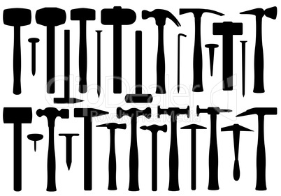 Set Of Different Hammers