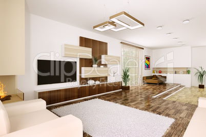 interior of modern living room 3d