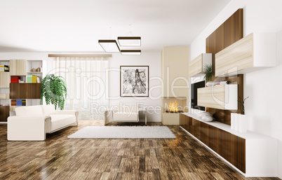 interior of modern living room 3d