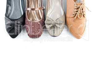Various female flat shoes