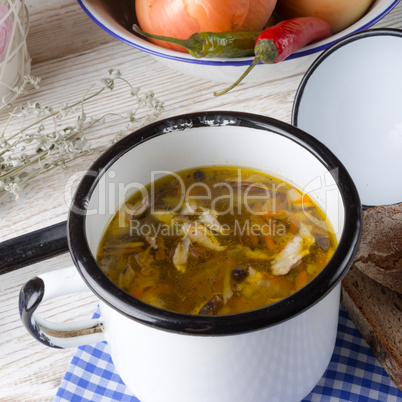 vegetarian parasol mushroom soup
