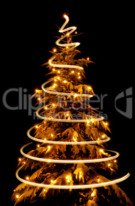 Weihnachtsbaum mit Lichtspirale