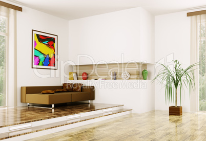 interior of modern room 3d render