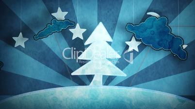 cardboard blue christmas tree loop 5.01 - 15.00