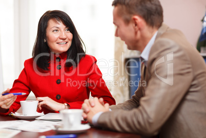 businesswoman in a meeting with a colleague