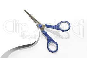 Scissors cutting a paper