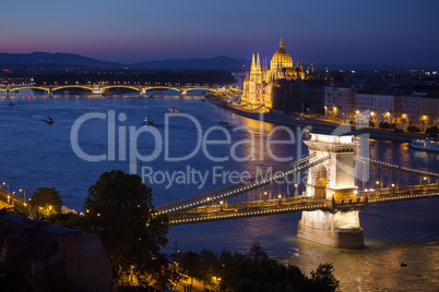 Budapest night cityscape