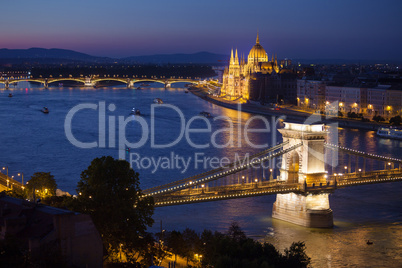 Budapest cityscape sunset