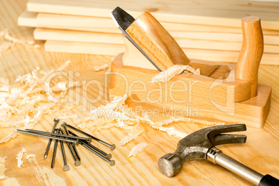 Carpentery variety of woodwork tools