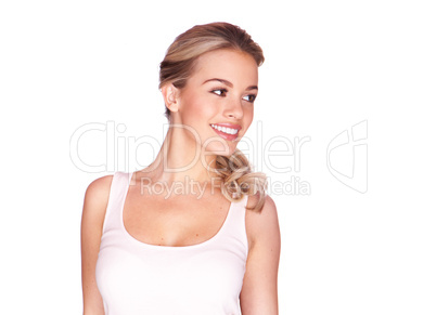 beautiful blond girl with a lovely smile