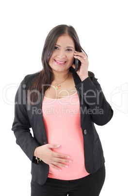 attractive hispanic pregnant businesswoman