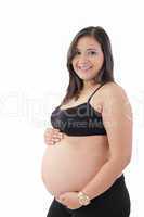 pregnant woman looking at the camera