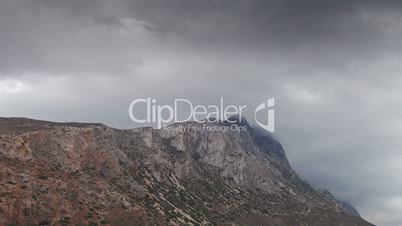 Time lapse clip of clouds on the mountain top