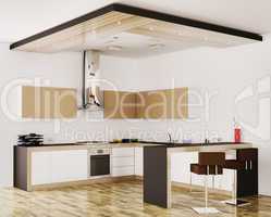 modern kitchen interior 3d