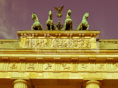 retro looking brandenburger tor, berlin