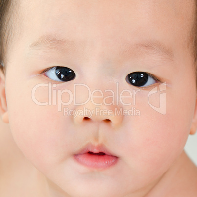 Asian baby boy close up face