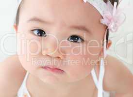 Close up Asian baby girl