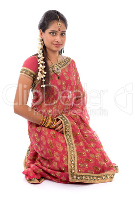 Indian girl in sari clothes