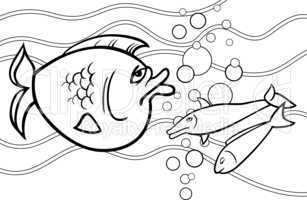 big fish cartoon for coloring book