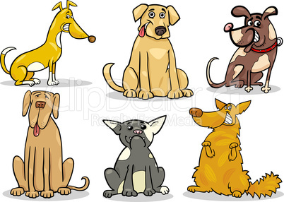 cute dogs set cartoon illustration