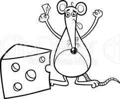 mouse with cheese coloring page