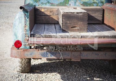 Old Rusty Antique Truck Abstract in a Rustic Outdoor Setting.