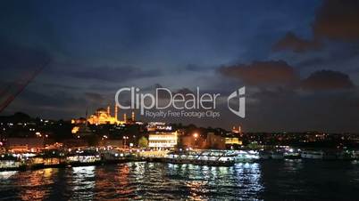 blue hours time lapse Istanbul City