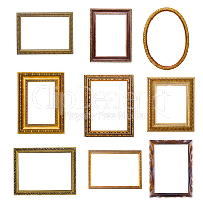 set of vintage frames in retro style
