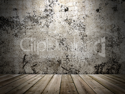 concrete wall and wooden floor in a grunge style