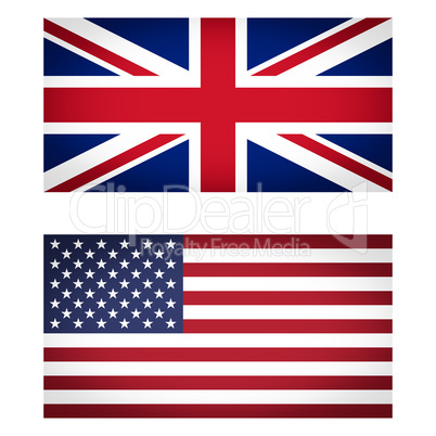 uk and usa flag vignetted illustration