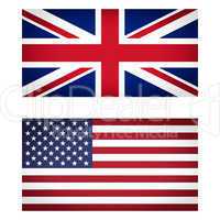 uk and usa flag vignetted illustration