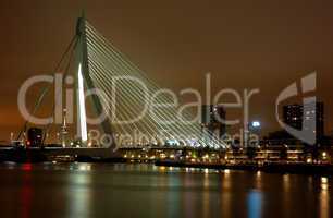 City  bridge night lights reflections
