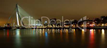 City  bridge night lights reflections 2