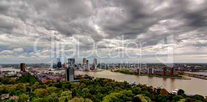 Rotterdam Holland top view panorama