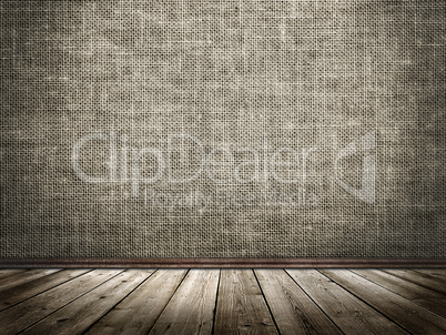 cloth wall and wooden floor in a grunge style