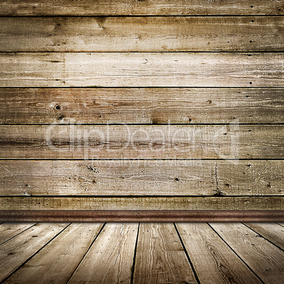 empty room with wooden floor and wall