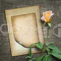 card for invitation or congratulation with yellow rose