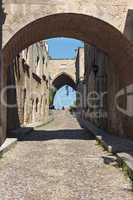 medieval avenue of the knights greece. rhodos island.