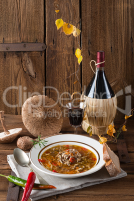parasol mushroom soup