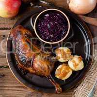 duck with dumplings and pickled plum