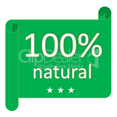Label for 100% natural