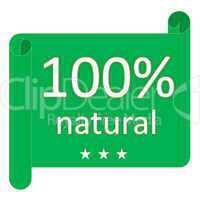 Label for 100% natural