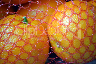 oranges for sale with red net