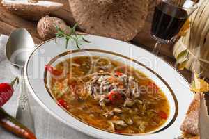 parasol mushroom soup