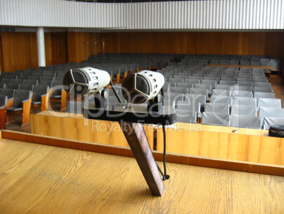 pair of microphones in the big hall