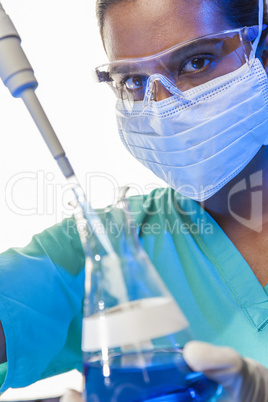 Asian Indian Female Scientist In Laboratory